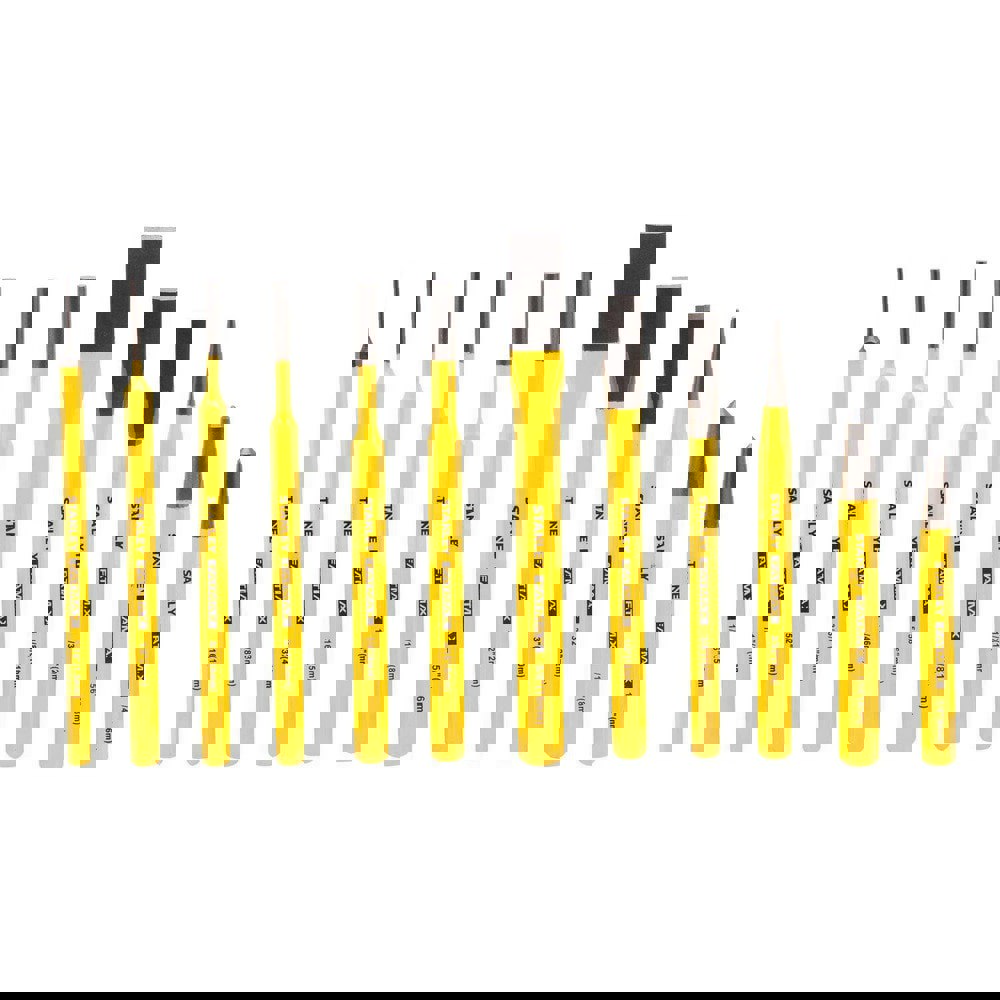 Chisel & Punch Sets; Set Type: Punch & Chisel Set ; Material: Steel ; Container Type: Plastic Holder ; Chisel Size Range (Inch): 3/8 - 5/8 ; Punch Size Range (Inch): 1/16 to 5/16 ; Insulated: No